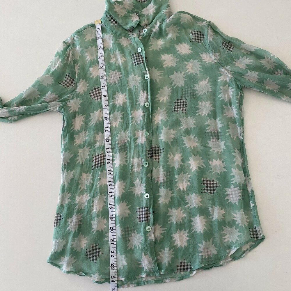 Equipment Femme Sheer Silk Print Collar Top Blouse - Picture 7 of 12